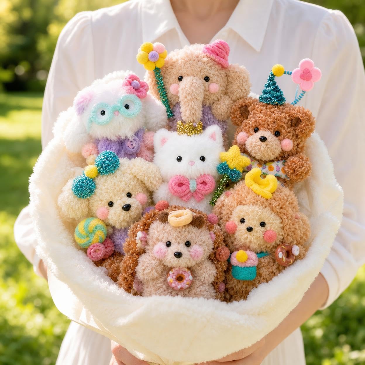 Yunmeryker Pfeifenreiniger Bastelset Tiere mit 8 Teilen, Kreativset mit Wackelaugen und Pompons, Pfeifenputzer zum Basteln ab 5 Jahren, Empfehlung: Mehrere Boxen, um