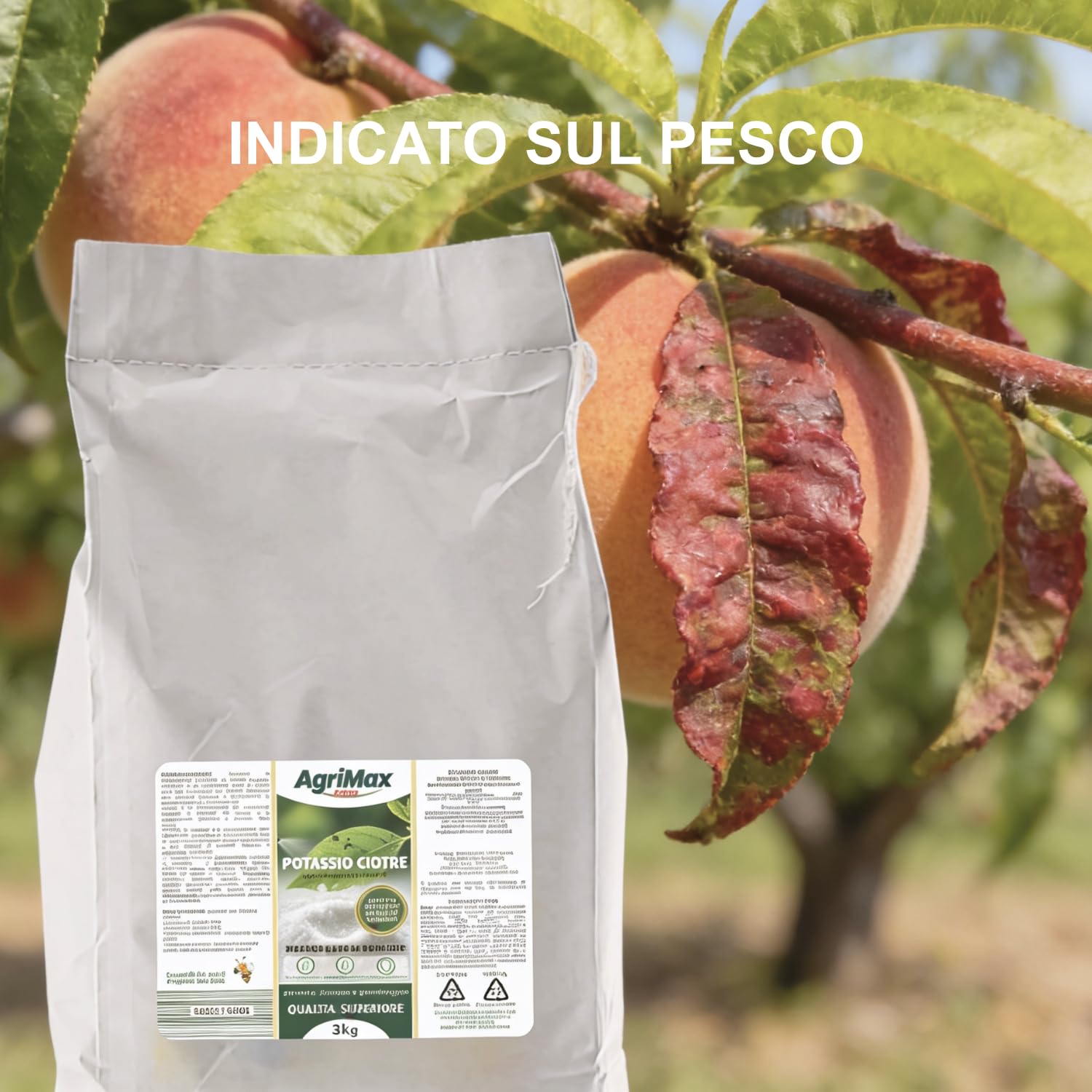 Bioki Bicarbonato di potassio per orto, Giardino e frutteto Busta da 3 kg, Gran Risparmio