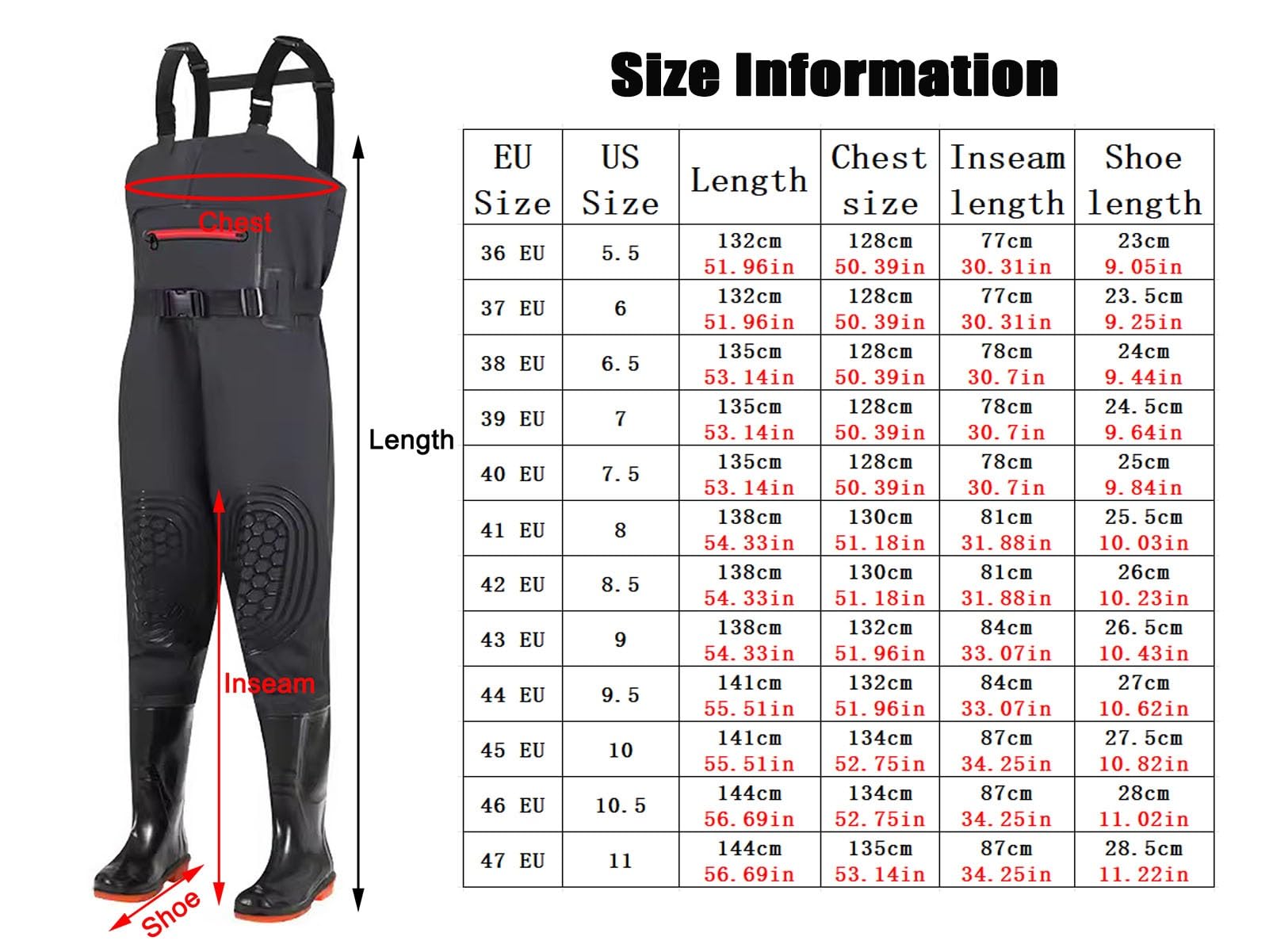 Waders Waders in PVC Spesso Impermeabili per Uomo e Donna, Pesca e Caccia, Wader Leggeri con Ginocchia a Doppio Strato