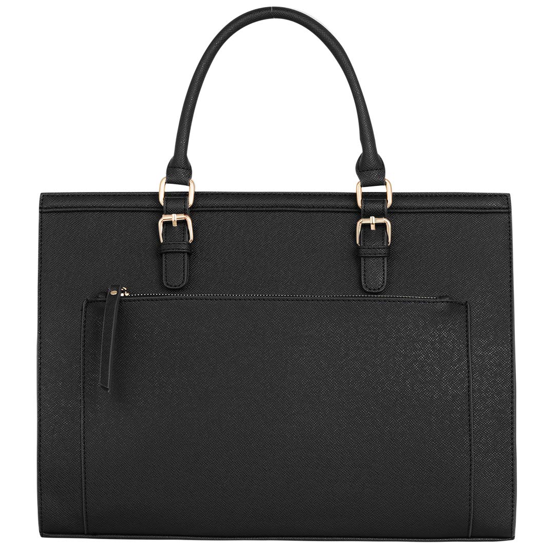 CRAZYCHIC - Damska Torebka na Zakupy Duża - Aktówka Pracy Biurowa Skórzana PU - Shopper Tote Bag - Torba na Ramię - Torby z Uchwytem - Tornister Szkolny - Czarny