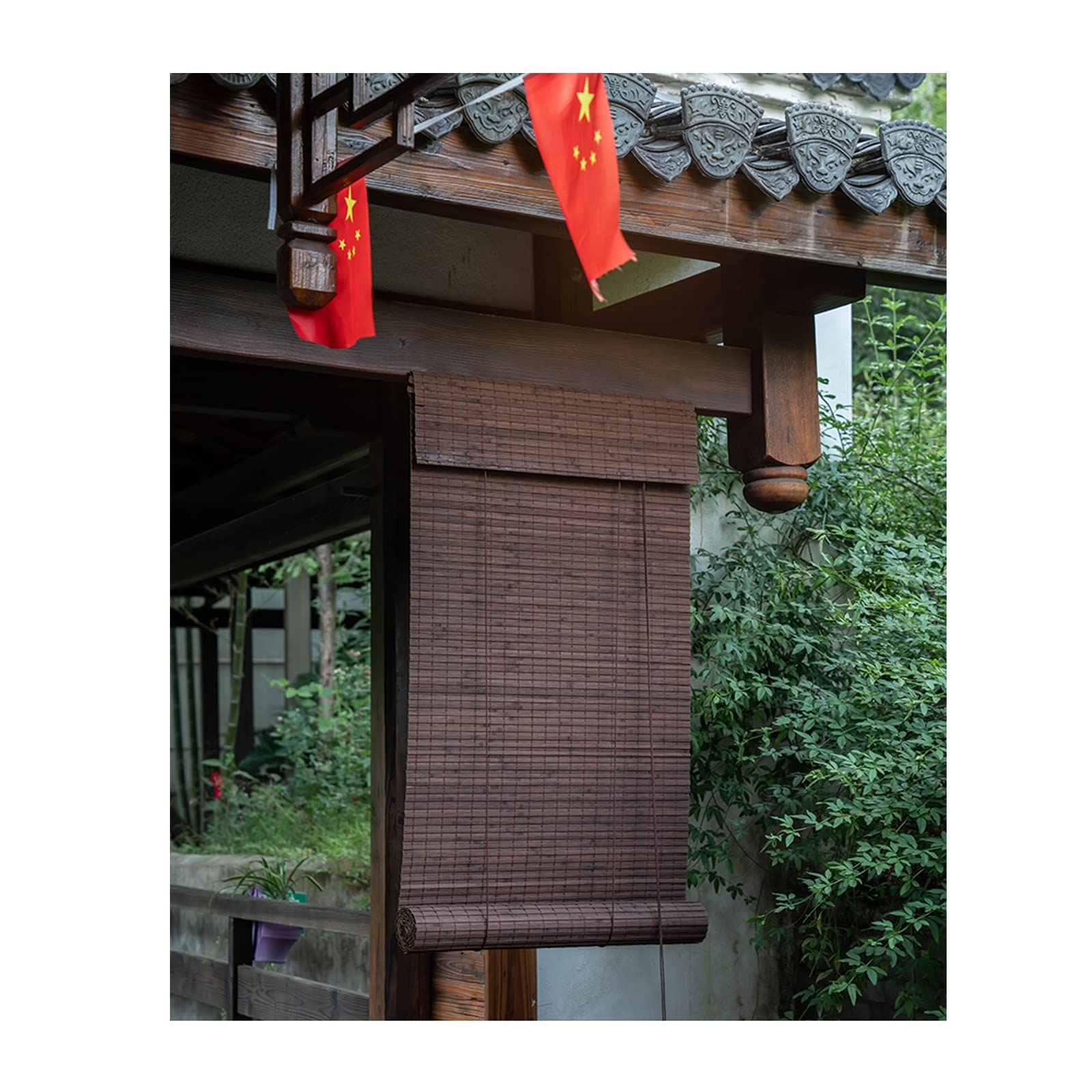 Tenda a Rullo in bambù, Tende in Bambu da Esterno, Tende A Rullo per Interni,Avvolgibile Bamboo, Oscurante Traspirante Tenda, per Giardino Balcone Porta Finestra,W60xH200cm/W23.62xH78.74in