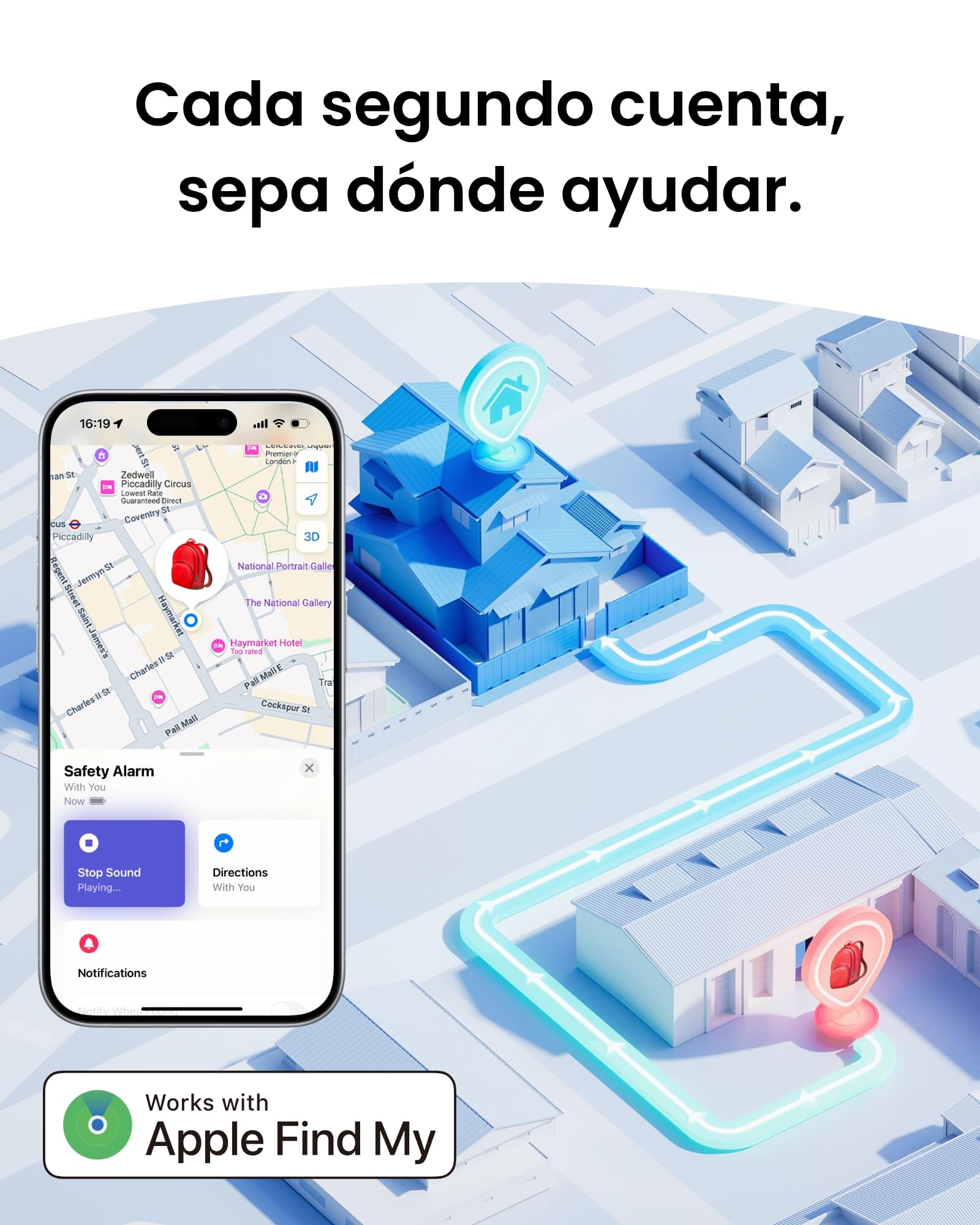 SwitchBot Alarma de Seguridad Personal, 130dB Sirena con Luz LED Estroboscópica, Llavero de Autodefensa IP65 con Alertas de Ubicación, Ideal para Mujeres, Niños y Ancianos, Negro
