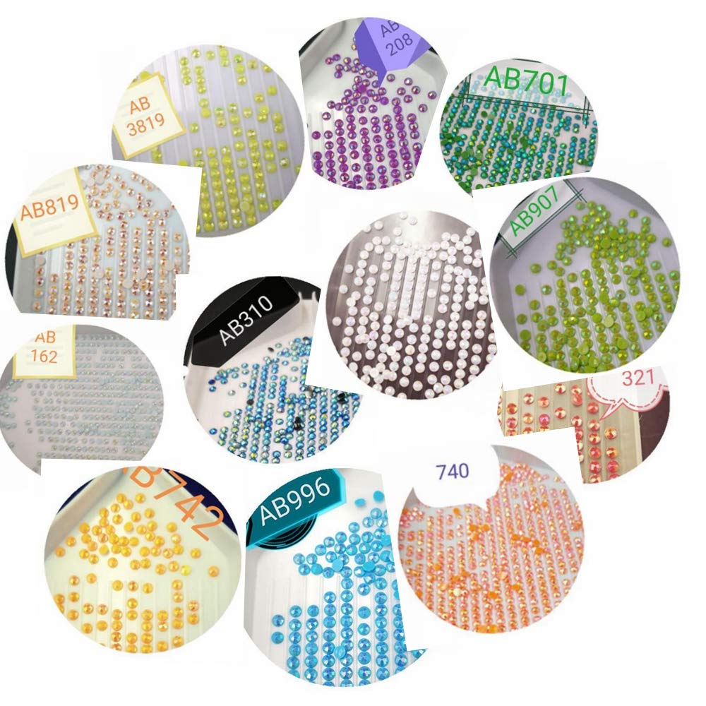 DL-YTGDiamond Painting Accessory Round AB 12 Colors Sales for Diamond Painting Christmas Home Decoration（Per Bag= 2000 Pieces）