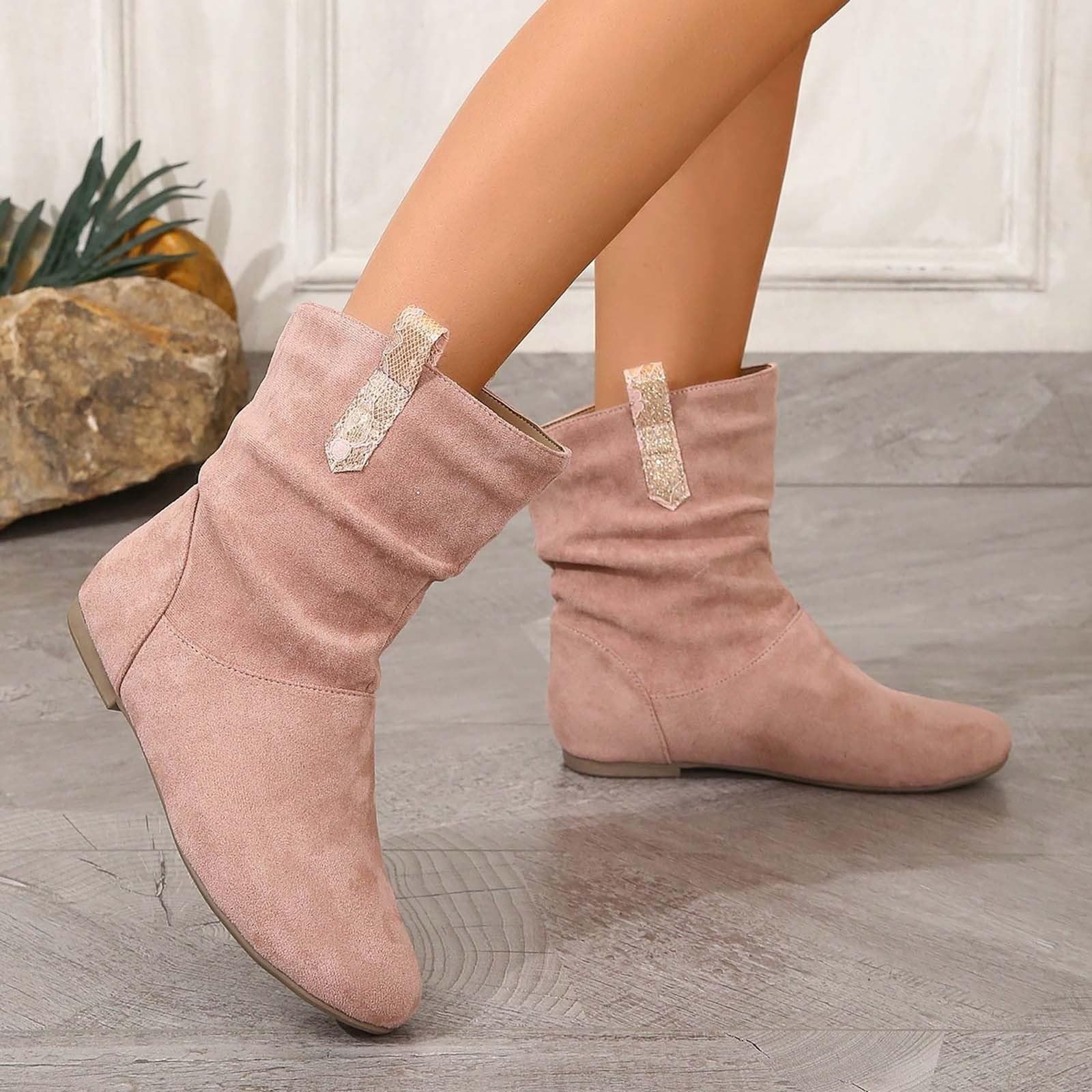 Damskie botki z zamkniętą częścią palców, niski obcas, wygodne dopasowanie, na co dzień, idealne do dżinsów, przenośne, eleganckie buty zimowe, aksamitnie miękki materiał, na chłodne pory roku