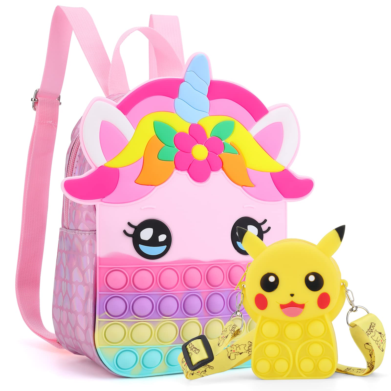 Buy ZETOPI Unicorn Pop It Backpack for Girls With Cute Mini Pop It