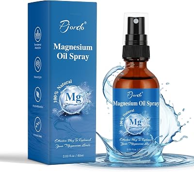 Pjordo Magnesium Oil Spray for Feet, Body & Sleep, 100% Pure & Natural Organic Topical Magnesium Chloride Oil Spray for Caring Body, Easy to Carry and Use, Rapidly Absorbed