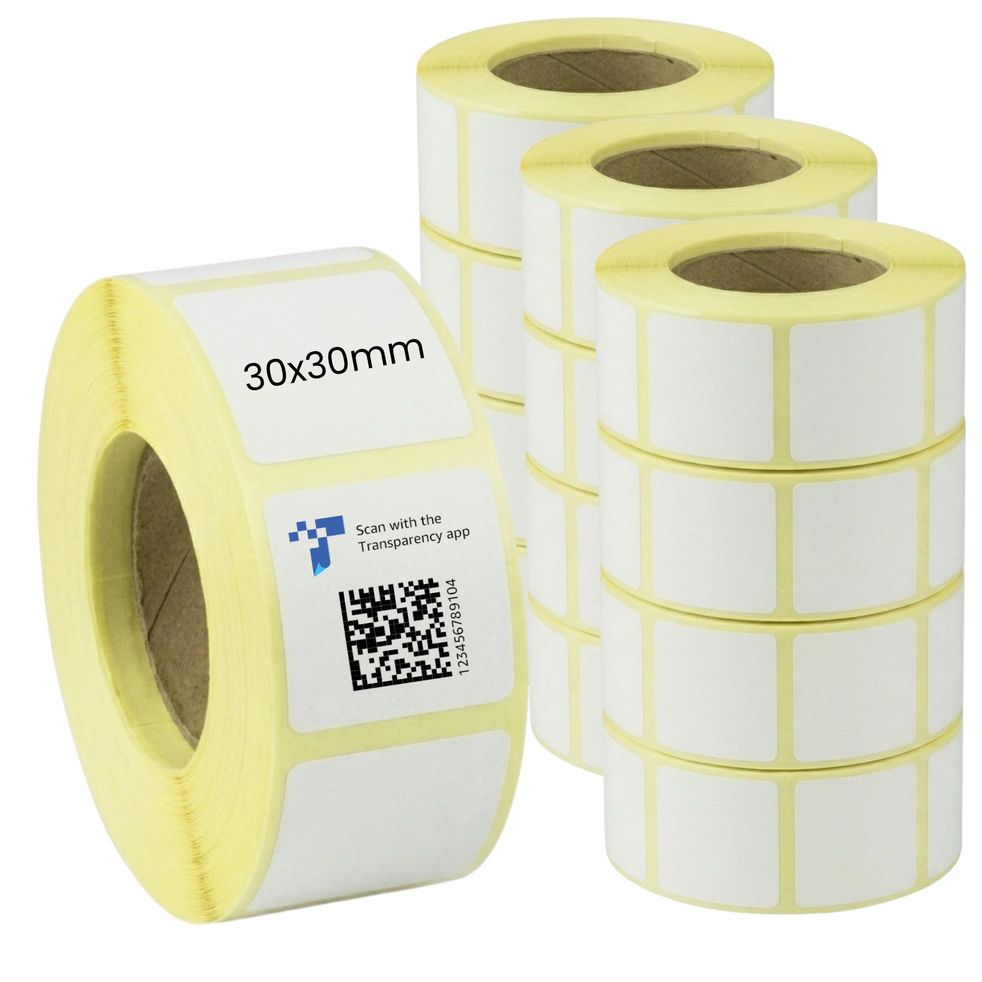 Eson Thermal Labels 30x30mm 2000 pcs, Amazon Transparency Size Square Sticky Printer Labels Roll with 40mm Core, Self-Adhesive Barcode & ASIN Stickers for Phomemo, Munbyn, Nelko (12)