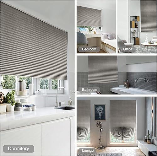 Miniatura 7 de Persianas temporales para ventanas, autoadhesivas, sin taladro, para filtrar la luz, persianas temporales de papel para el hogar, baño, cocina, sala