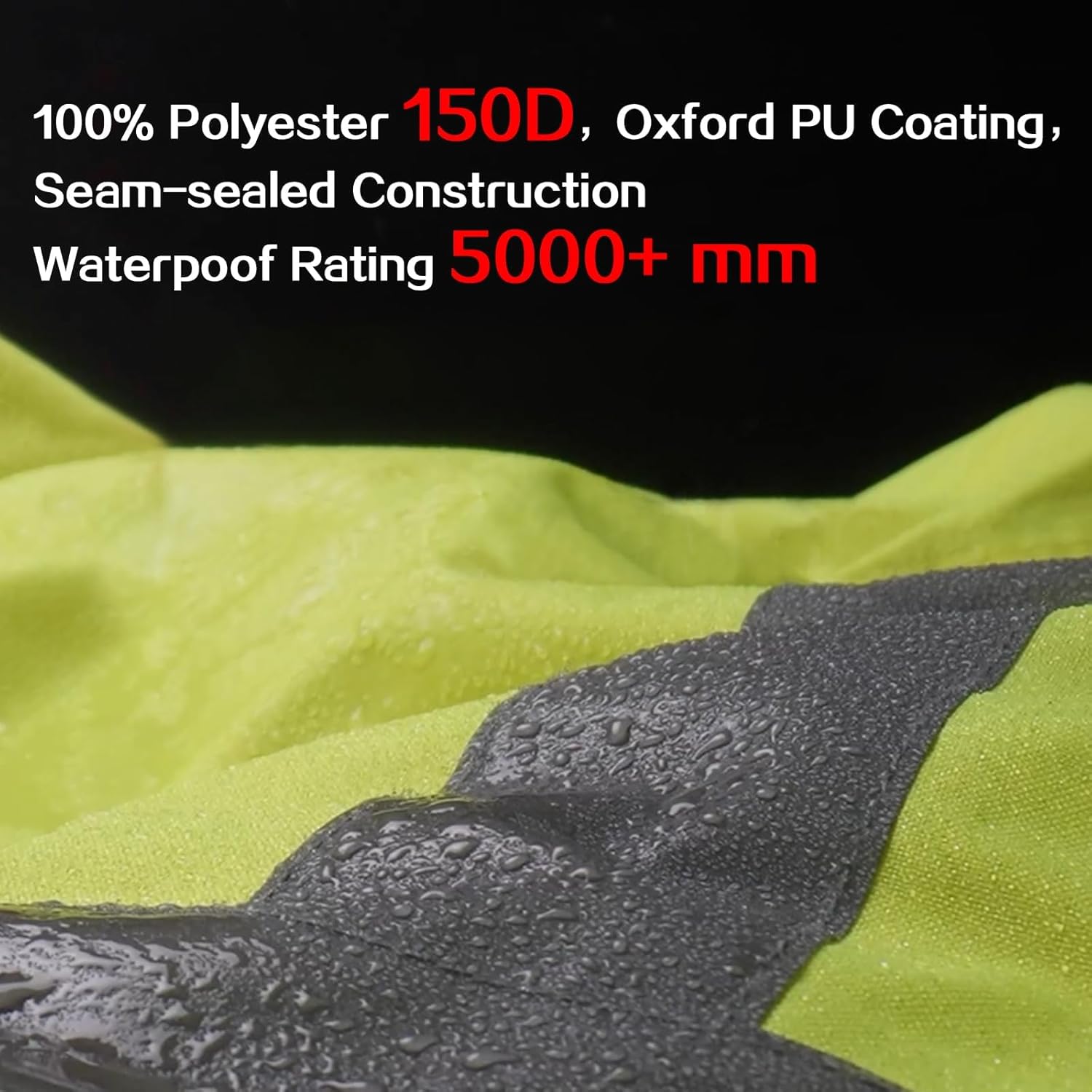 Reflective Rain jackets for men waterproof,Hi Vis Rain Coat With 3M Reflective Strips，High Visibility Class 3 Rain Gear With 2 large pockets，Zipper,Black Bottom Lime，6XL