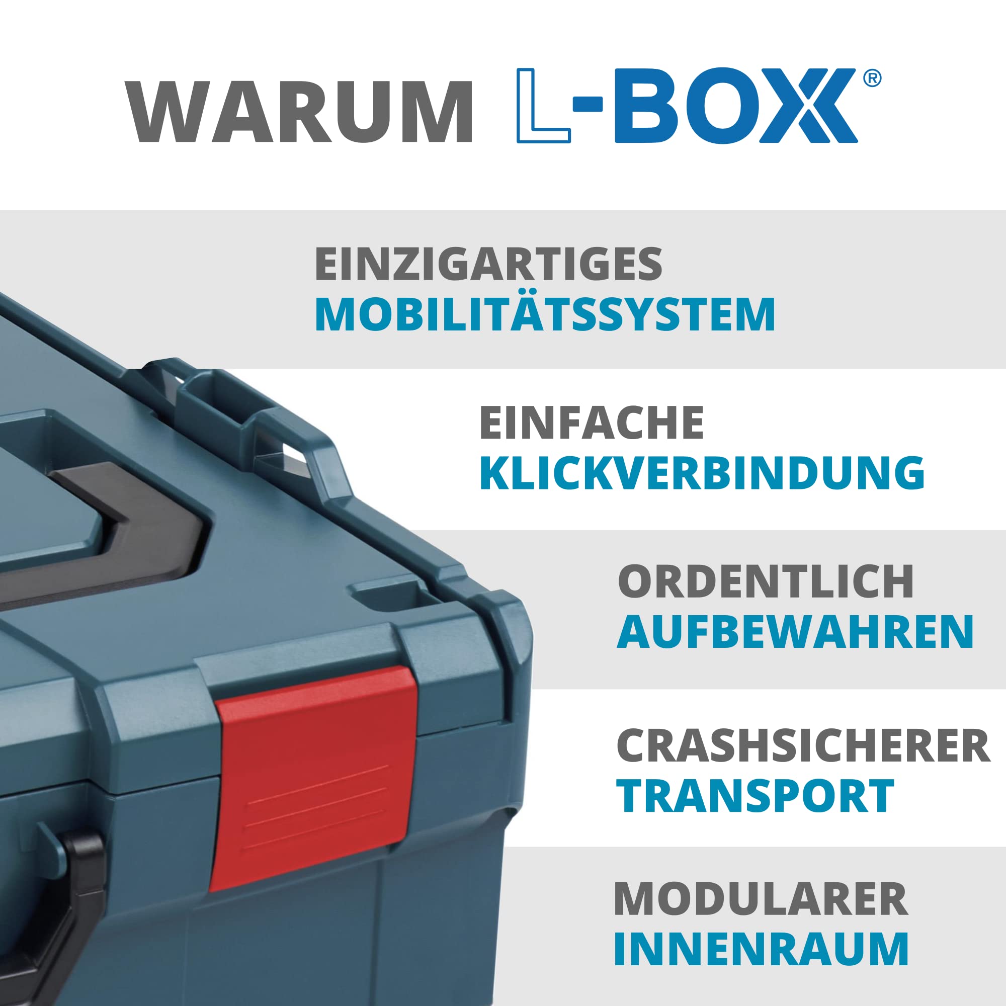 Bosch Sortimo L-Boxx 102 zestaw walizek na narzędzia • profesjonalny niebieski bez logo • wyposażony w małe części 5-drożny i wkładkę pokrywy
