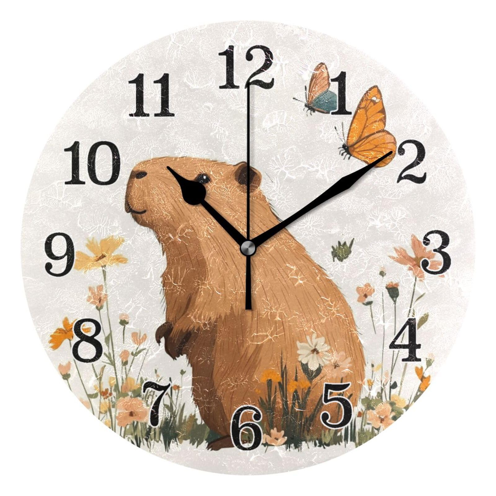 Horloge murale capybara pour salle de bain et espaces modernes