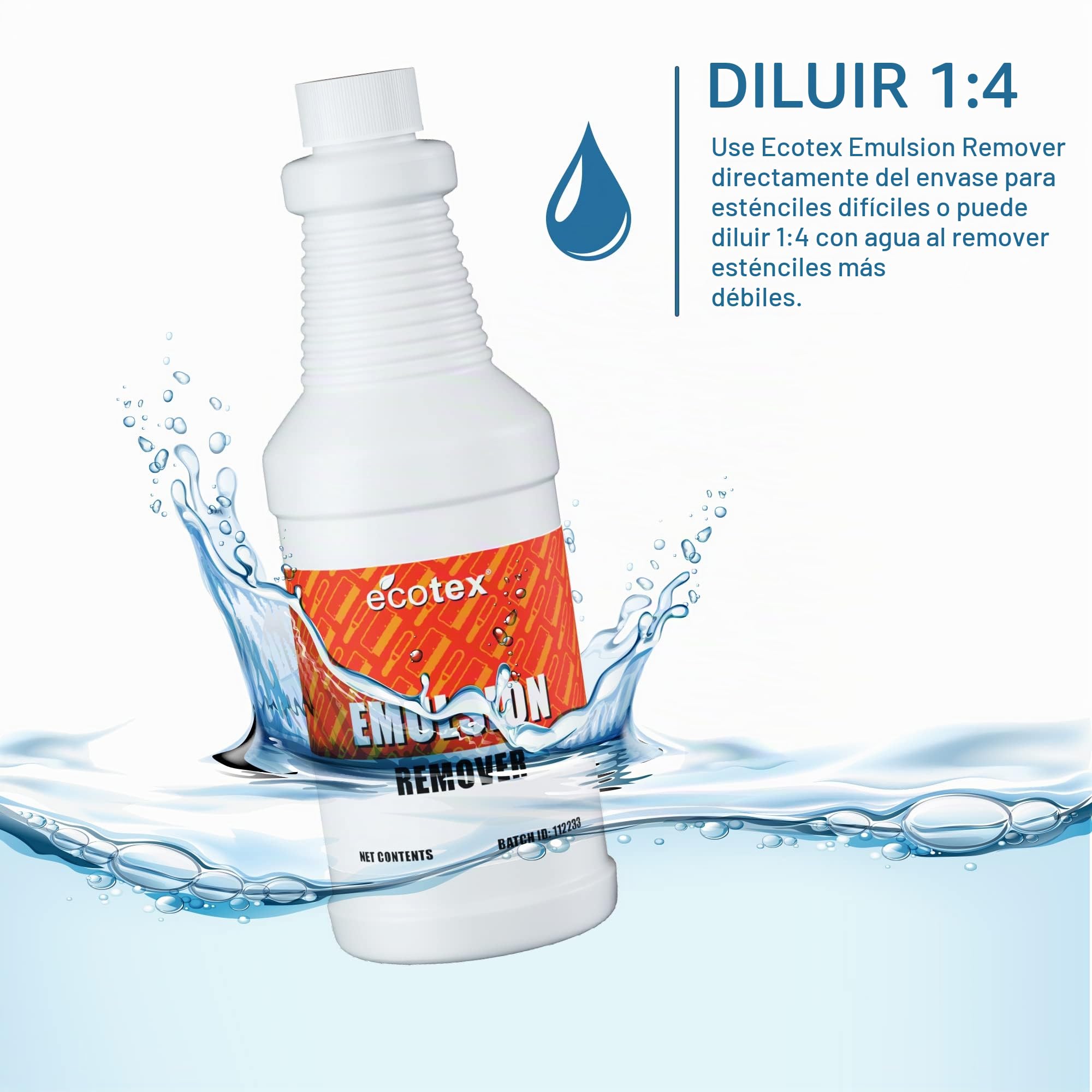 Amazon.com: Ecotex® Removedor de emulsión de serigrafía (cuarto de