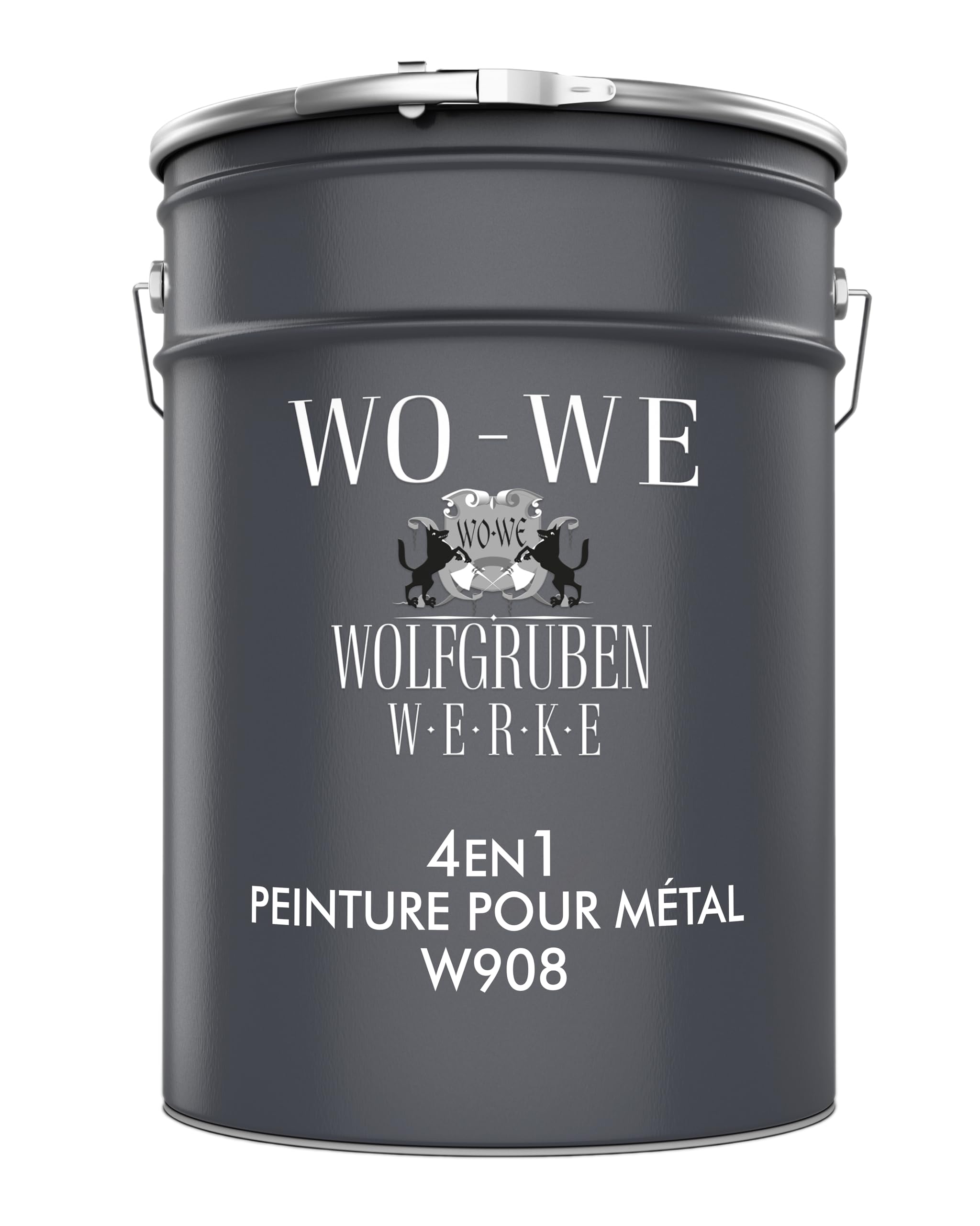 WO-WE Peinture Métal W908 Fer & Acier Anti-rouille 3en1 Gris anthracite 2,5L
