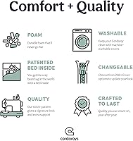 Vista 5 de CordaRoy's Protector de puf impermeable, funda extraíble para puf convertible, lavable a máquina y apto para secadora, protector de puf ajustado