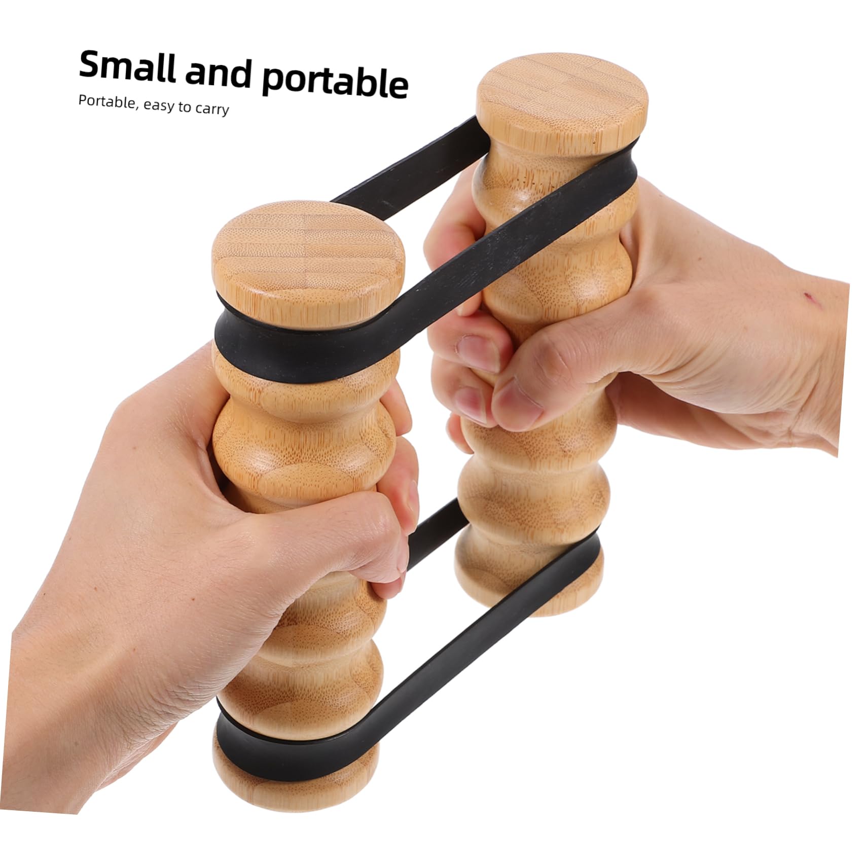 Bandas de Ejercicio con Asas de Madera, Resistencia Ajustable y Agarre Antideslizante, 2 Piezas para Casa y Yoga, Aptas Niveles