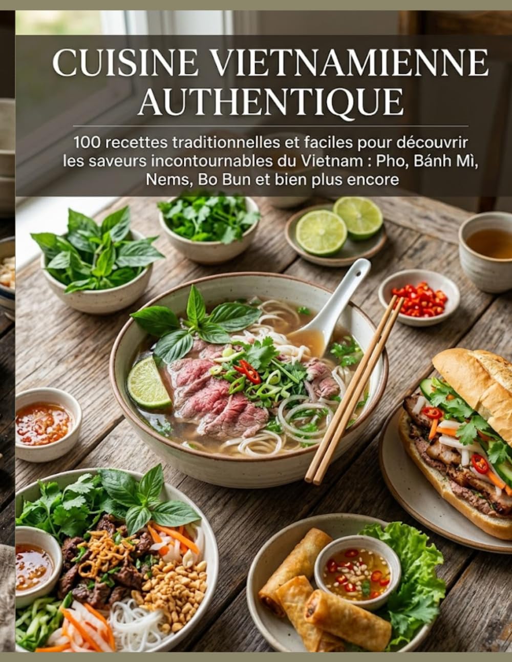 Cuisine Vietnamienne Authentique: 100 recettes traditionnelles et faciles pour découvrir les saveurs incontournables du Vietnam : Pho, Bánh Mì, Nems, Bo Bun et bien plus encore
