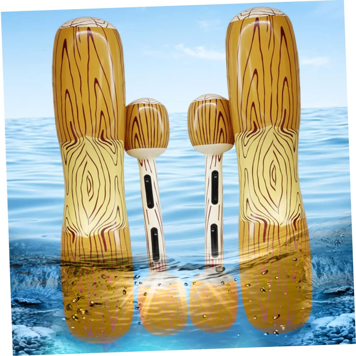 1set Inflatable Water Toys Double Handle Swimming Pool Entertainment Stick for Fun Includes Sitting Sticks and Hit Made of Material