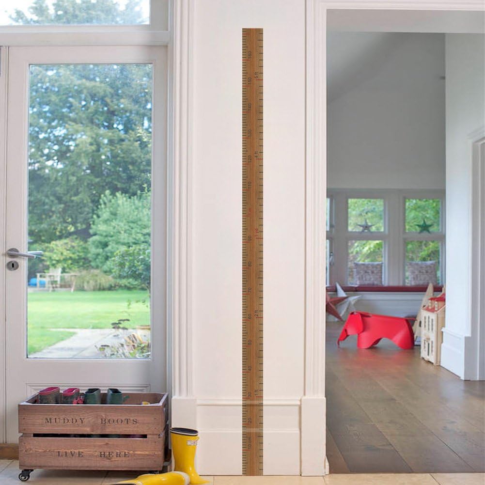 3 inches x 68 inches Fake Ruler Measurement Growth Chart Removable Vinyl Wall Decals Stickers for Children Room Nursery