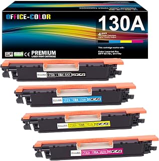 4-Pack Compatible for HP 130A Black,Cyan, Magenta, Yellow Toner Cartridges for hp Color Laserjet pro MFP m177fw,M176n Printer Ink