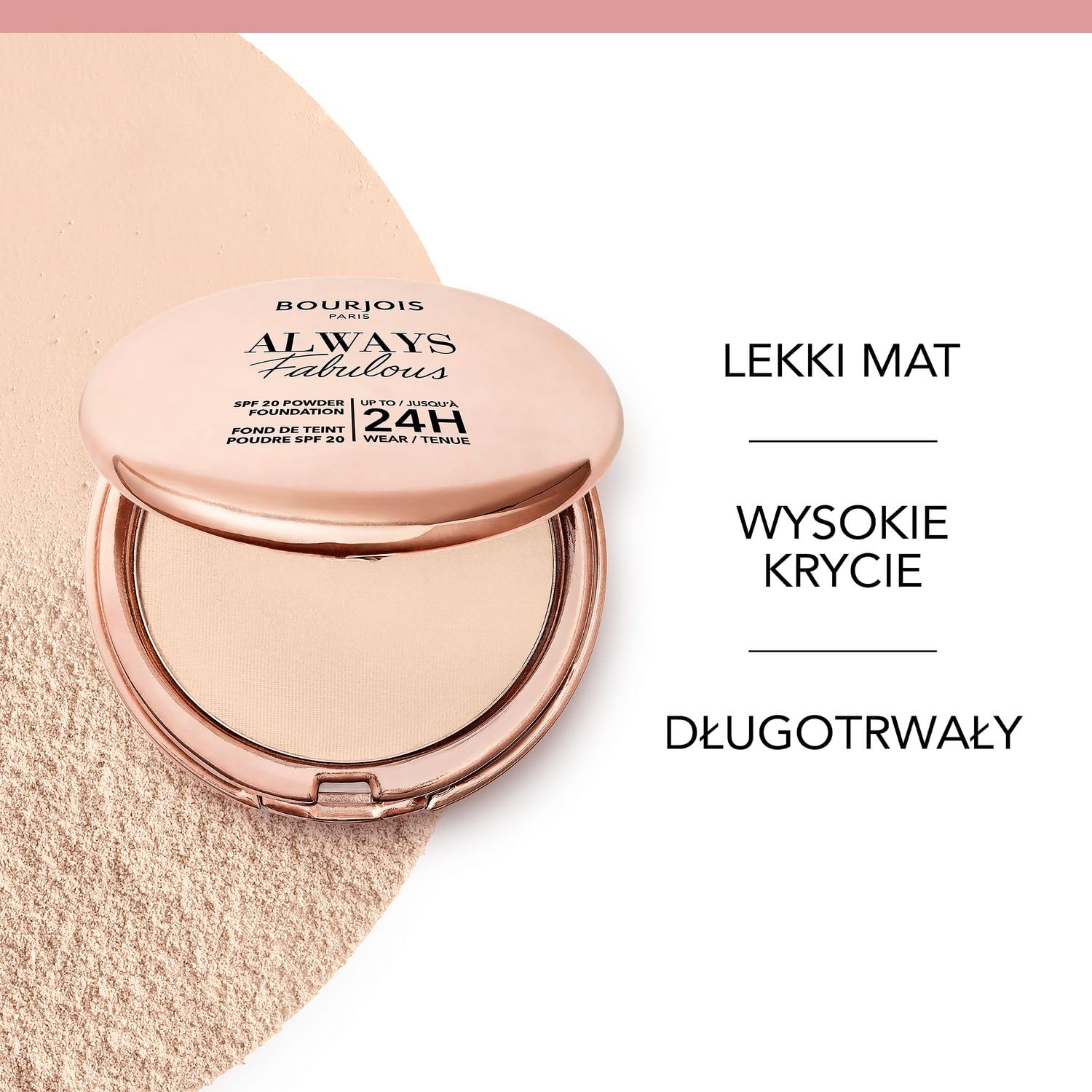 Bourjois Always Fabulous matujący puder z filtrem SPF20 nr 100 Rose Ivory, 7g