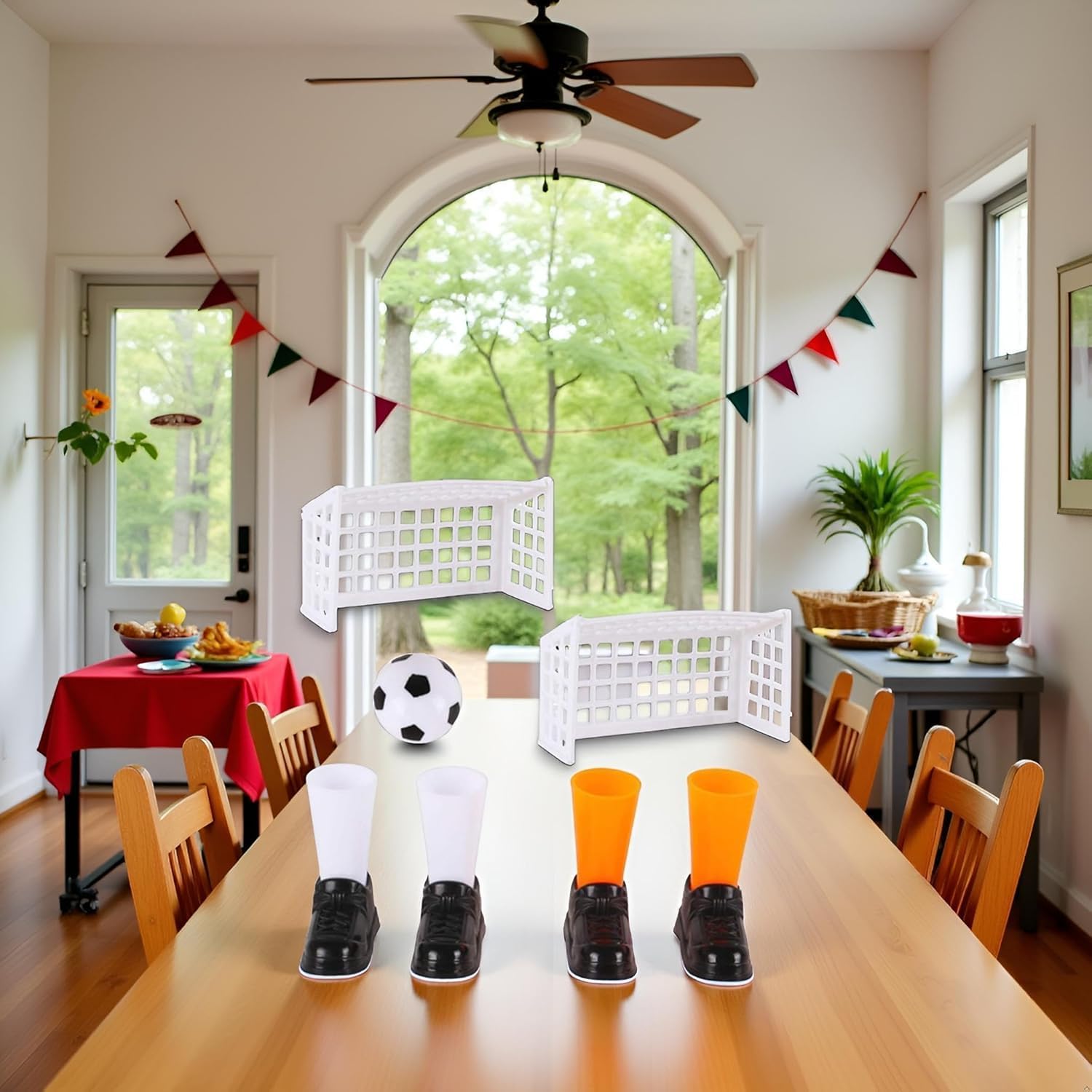 1 Set Finger Soccer Game Finger Footballs Match Funny Finger Table Game Set with Two Goals for Fans Club Party