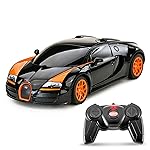 BEZGAR Bugatti Toy Car - Officially Licensed Bugatti Grand Sport Vitesse Remote Control Car,1:24 Scale Sport Racing Toy Car Model Vehicle for Kids, Adults, Girls and Boys (47000 Black)