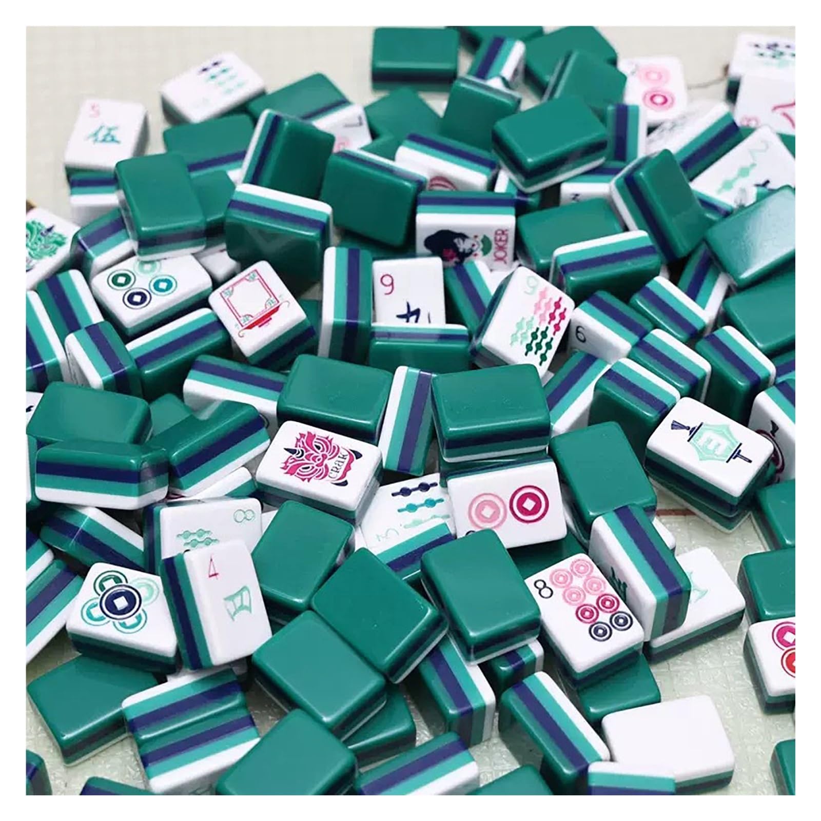 Set Mahjong a 4 strati 160 tessere - Gioco americano in acrilico premium con dadi e borsa(Dark green)
