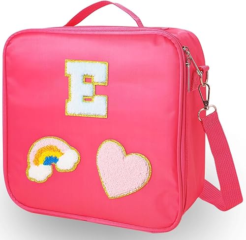 Miniatura 8 de Lonchera preppy con iniciales para mujer, bolsas de almuerzo aisladas para adultos, regalos de cumpleaños y graduación, regalos de Navidad para