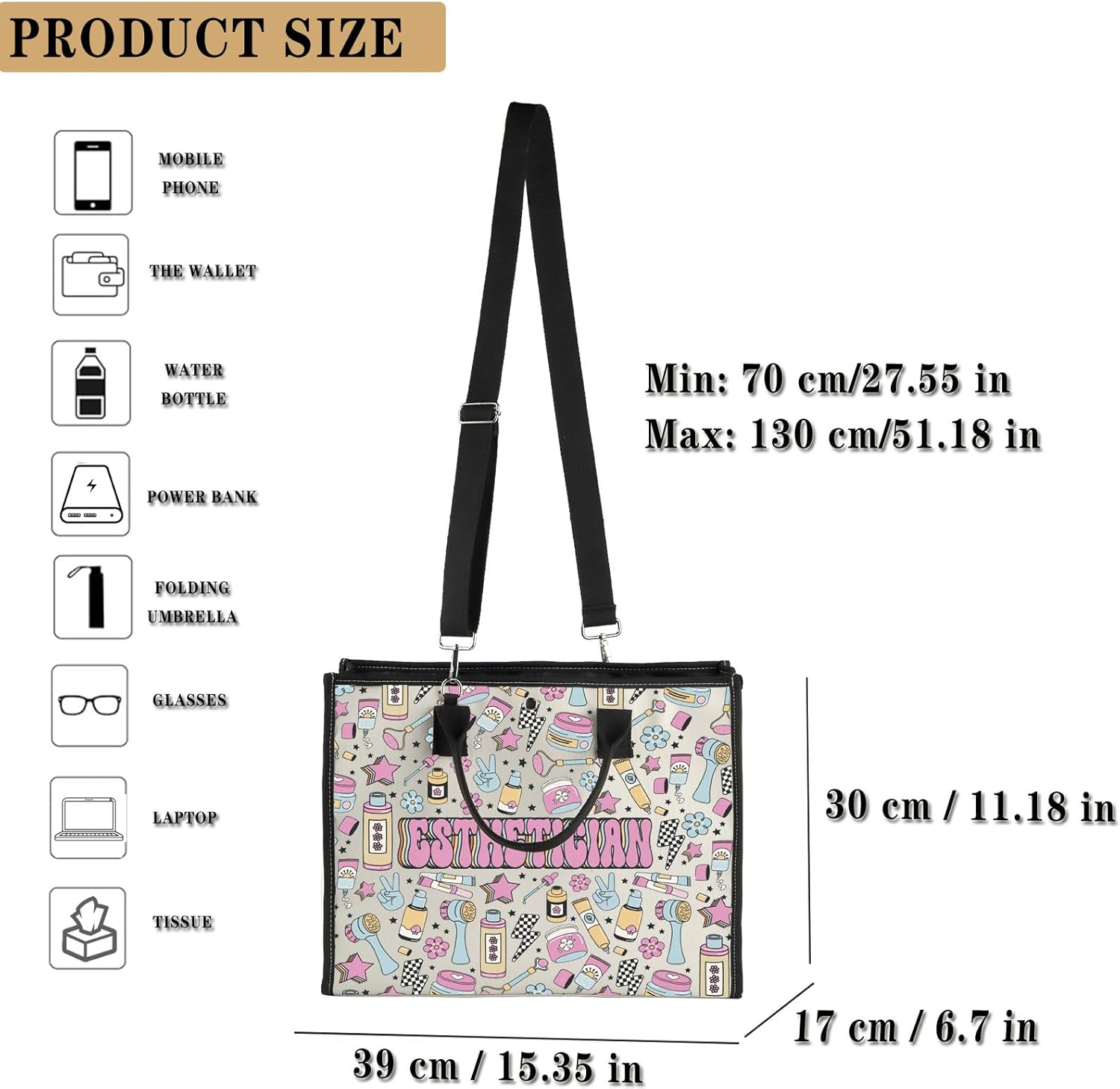 GJTIM Esthetician Tote Bag Beauty Artist Gift Esthetician Graduation Gift Cosmetology Beautician Present - Image 4