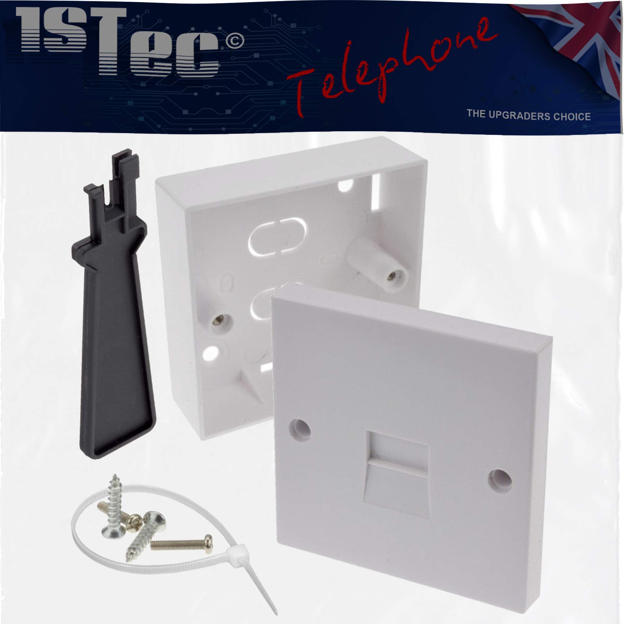 Buy 1STec 2/3a Surface Telephone Extension Socket + Backbox + IDC Tool