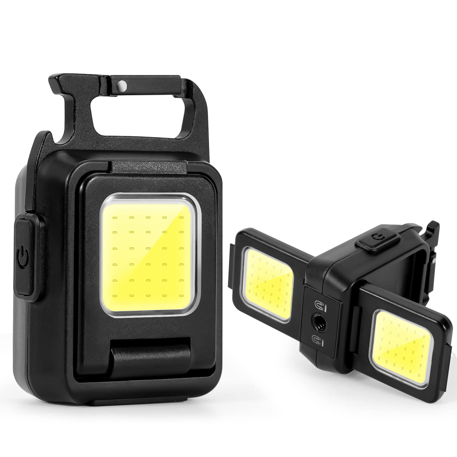 FreeLionVon Mini Torch 800 Lumen and Mini Torch Keyring with 4 Modes, EDC Multifunctional Magnetic USB Torch for Camping, Emergency Lighting, Everyday Needs [Energy Class A+]