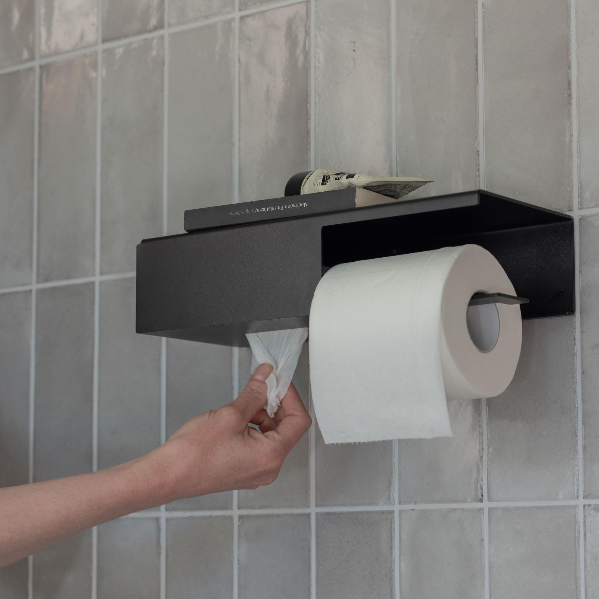 YOUS® Premium Toilettenpapierspender mit Feuchttuch Box Real Big Spender (Verkehrsweiss)