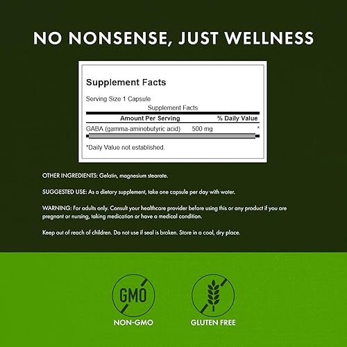 Miniatura 8 de Swanson GABA - Suplemento de aminoácidos que promueve la calma y la relajación para apoyar un sueño reparador, fórmula de alta potencia para apoyar