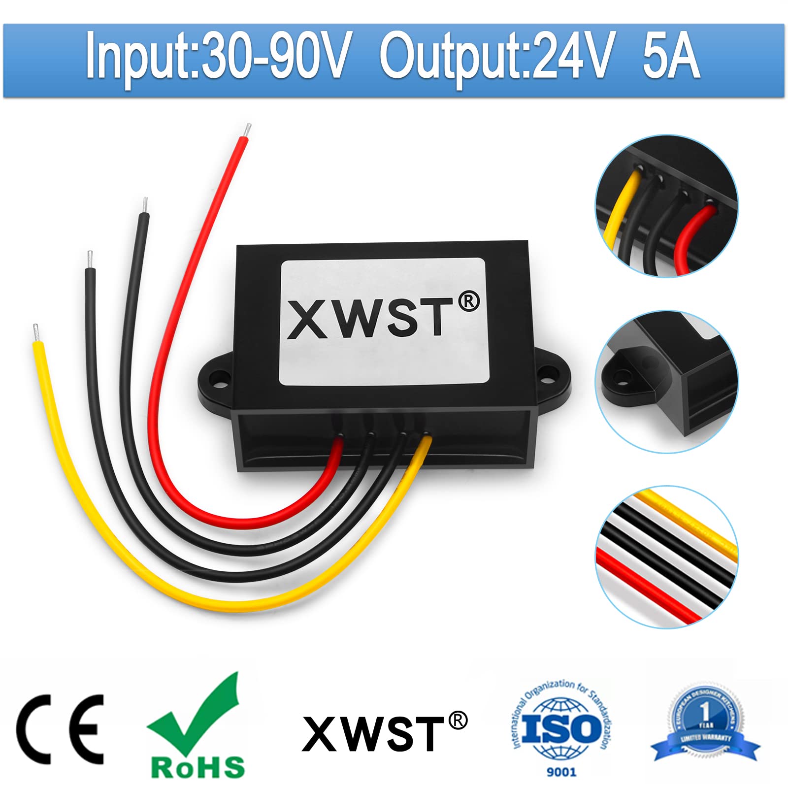 DC DC Spanningsregelaar 12V naar 48V Boost Converter 3A