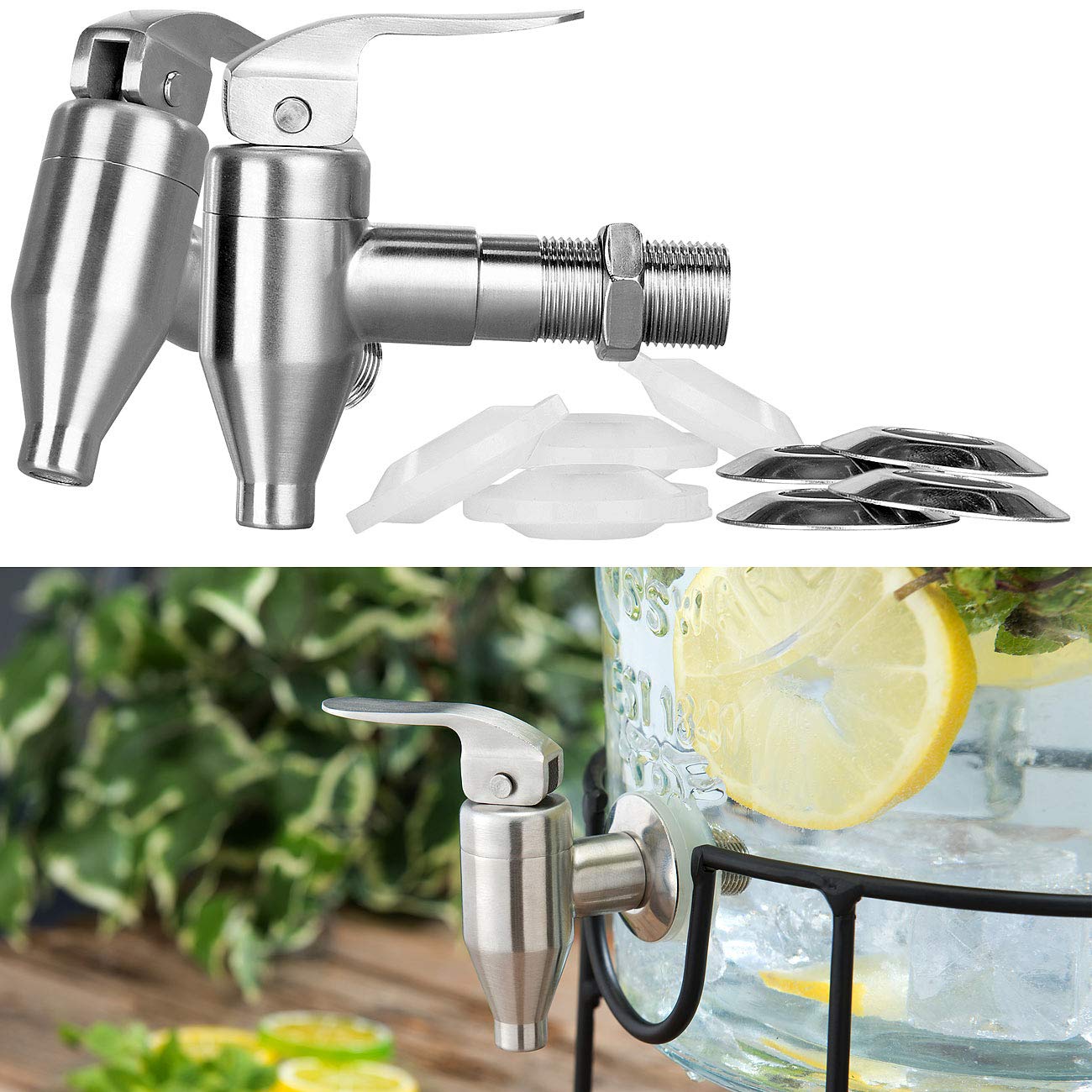 Produktbild von BLMHTWO 4 Stück Zapfhahn Getränkespender Aus PP – Für Bier, Saft, Wasser & Mehr – Passend Für 2/3-Zoll-Bohrungen