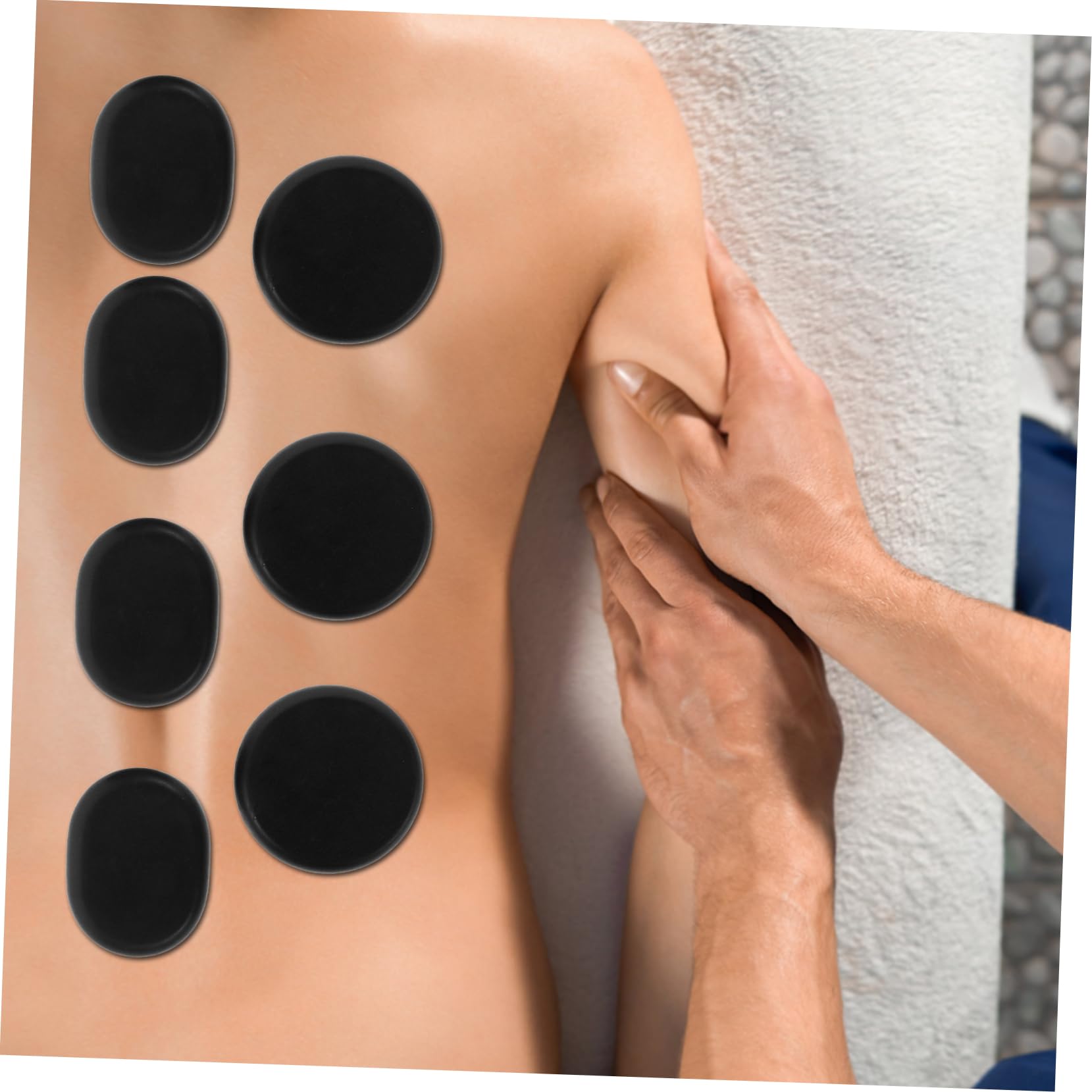 Runde Bian Stein Massagesteine für Spa und Heim Spa
