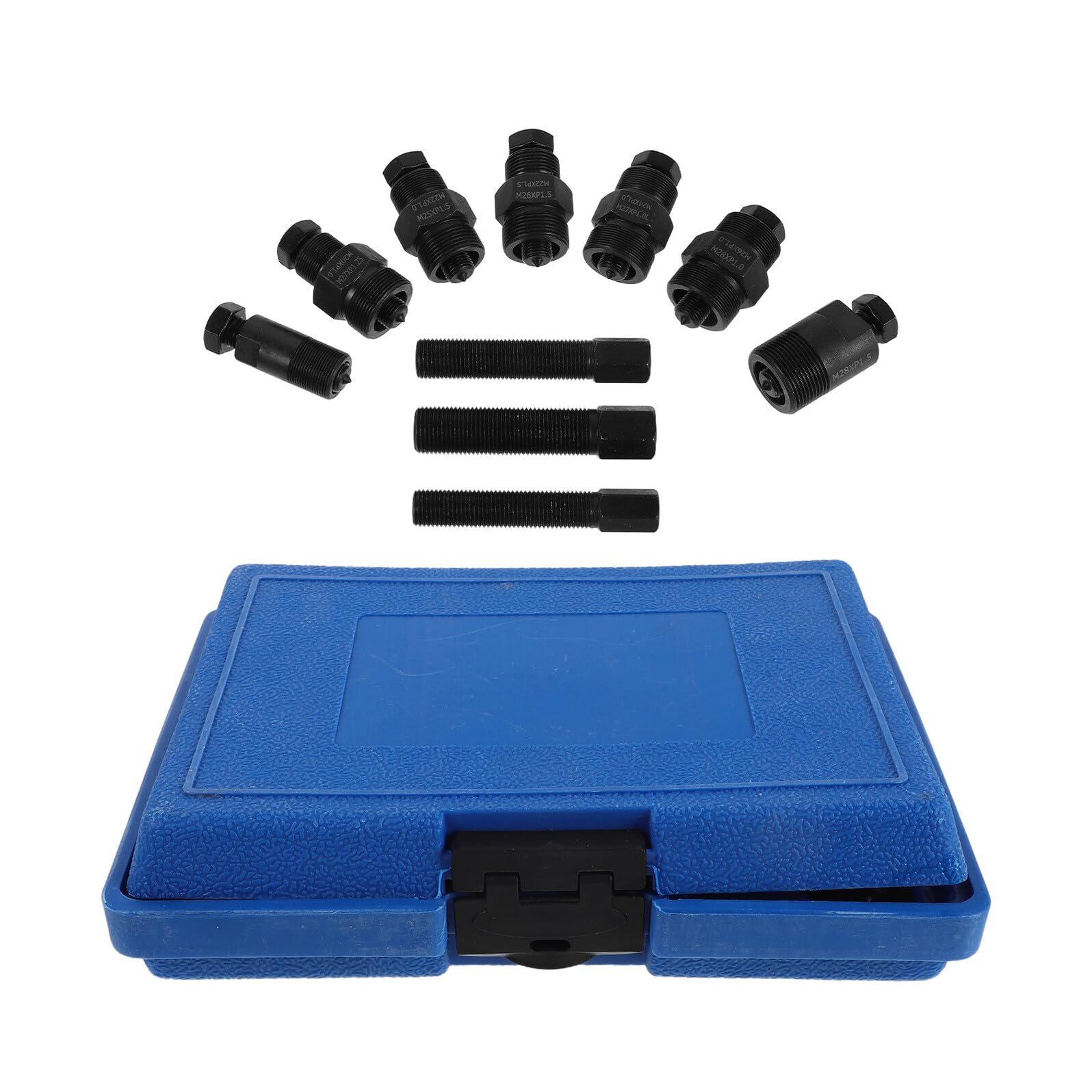 10 Pezzi Kit Attrezzi e Custodia con Protezione di Precisione per Estrattore Volano Moto Nero in al Carbonio per Riparazioni in Officina su Dirtbike o Scooter