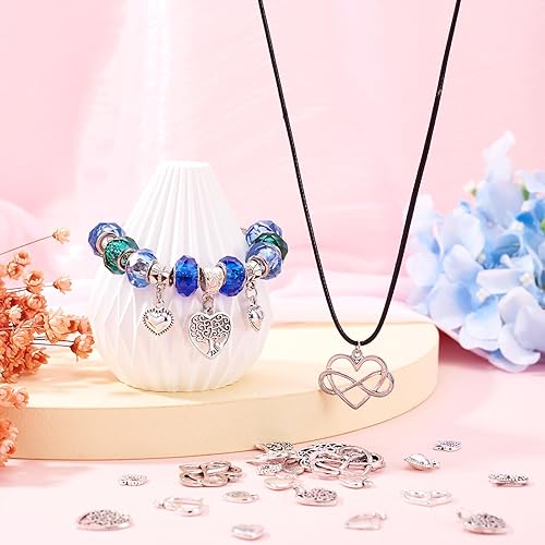 Miniatura 3 de Pandahall - 100 dijes de aleación de estilo tibetano, dijes de corazón de plata antigua, dijes de corazón dulce para manualidades, aretes, pulseras,
