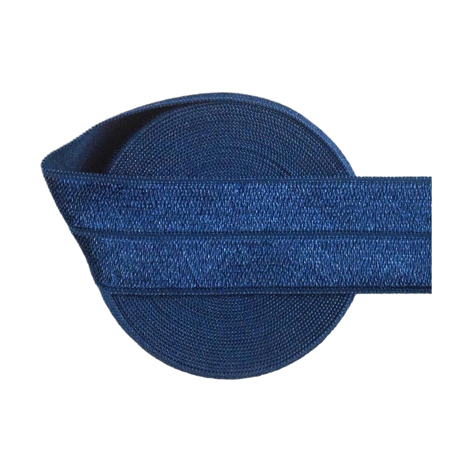 1" 25mm Solid Spandex Satin Bandfold Over Elastic, Light Navy, 25mm,5 Yards