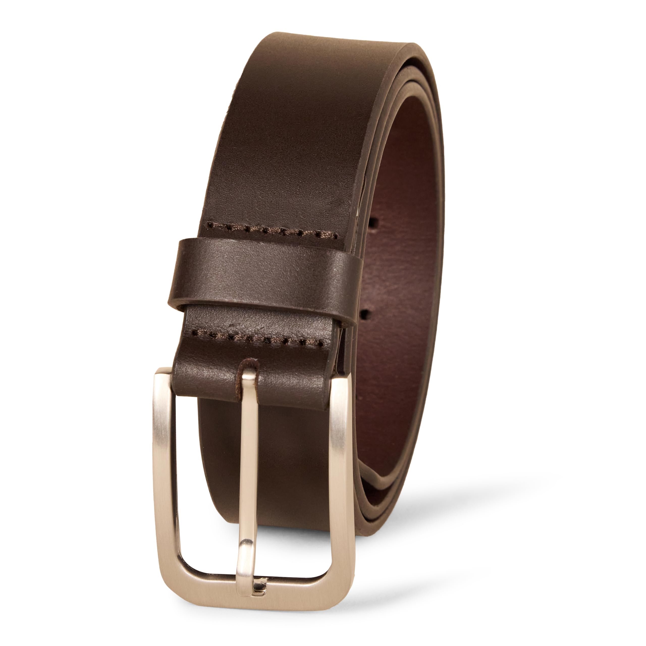 Amazon Essentials Men's Classic Jean Leather Belt, Brown, 36