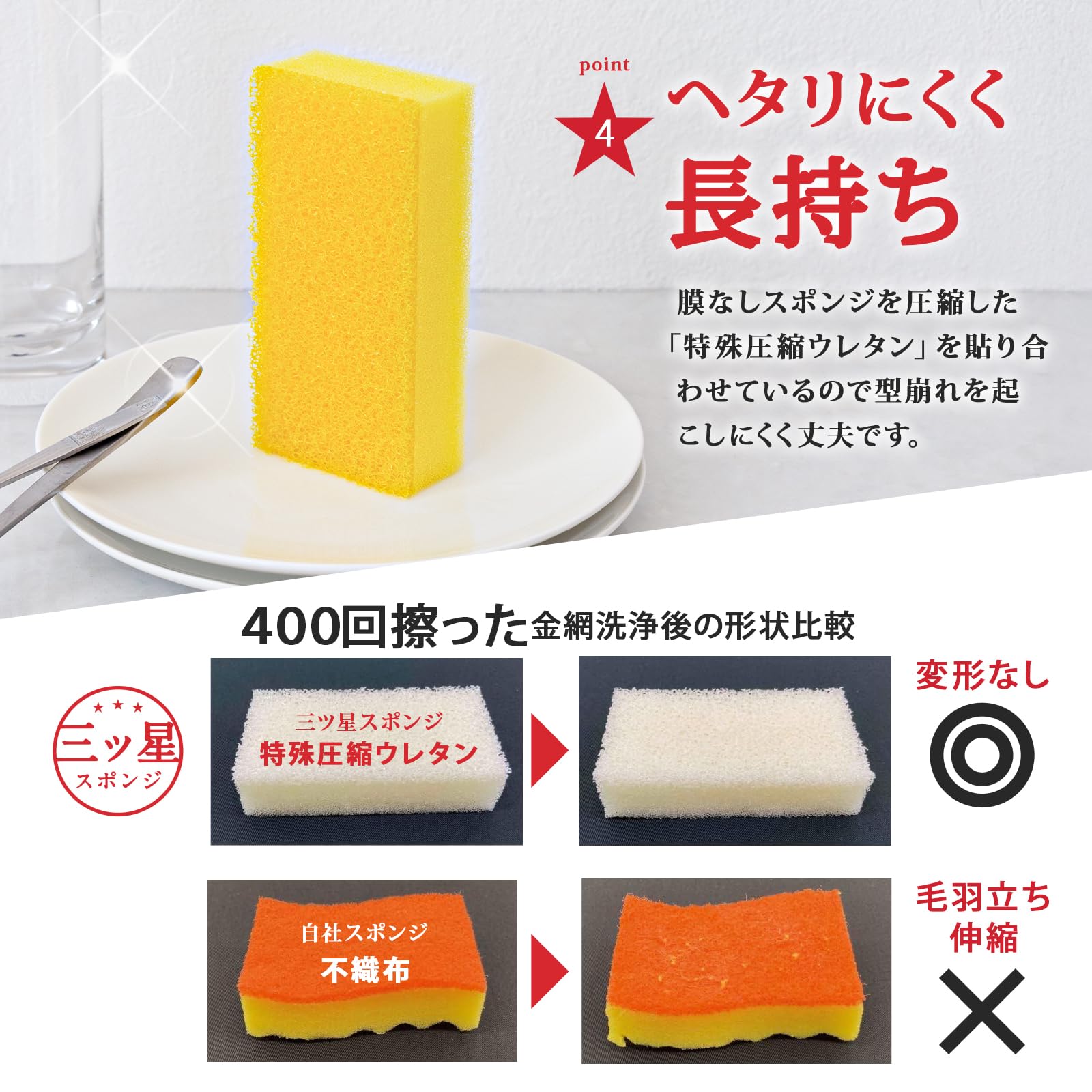 【すぽんじ】 Amazon｜ワイズ 三ツ星 スポンジ キッチン 食器洗い用 黄 6個入 日本製