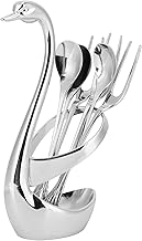 Conjunto De Colher Em Forma De Cisne Moumouten, Conjunto De Colher De Sobremesa De Café Com 7 Peças, Talheres De Liga De Zinco Suporte De Cisne Garfos Colheres De Chá Conjunto De Talheres Para Coquete