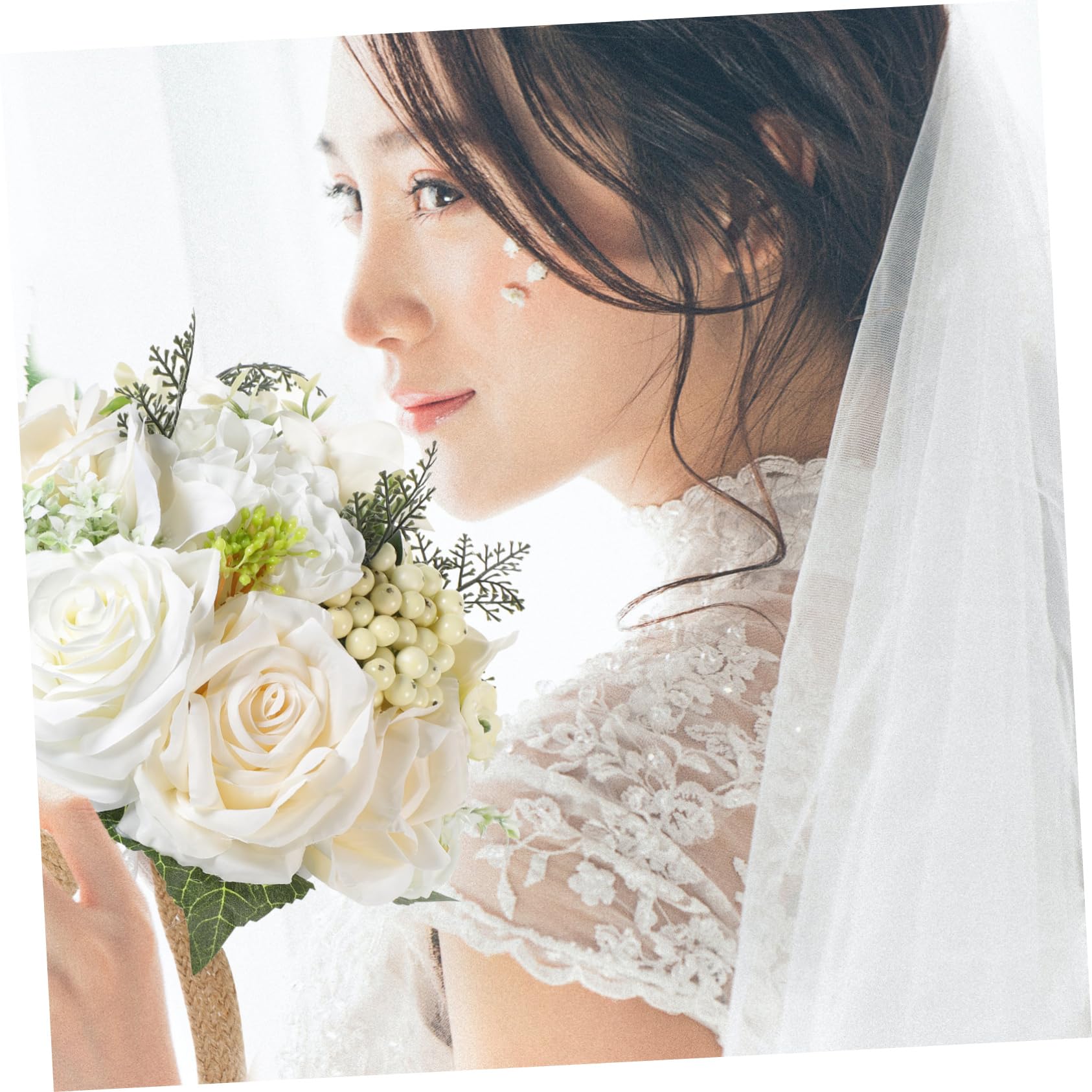 Großer Kunstblumenstrauss aus Seidenblumen mit Realistischer Optik Langer Haltbarkeit und Pflegeleicht für Hochzeit und Brautstrauß Dekoration