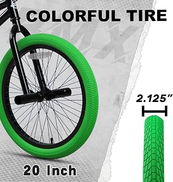 cubsala Echo 20 24 Inch Beginner Kids BMX Bike for Boys Girls | High Tensile Steel Frame, Rear U-Brake, 4 Pegs, 85% Pre-Assembled, Unisex BMX Bicycle for Outdoor Riding