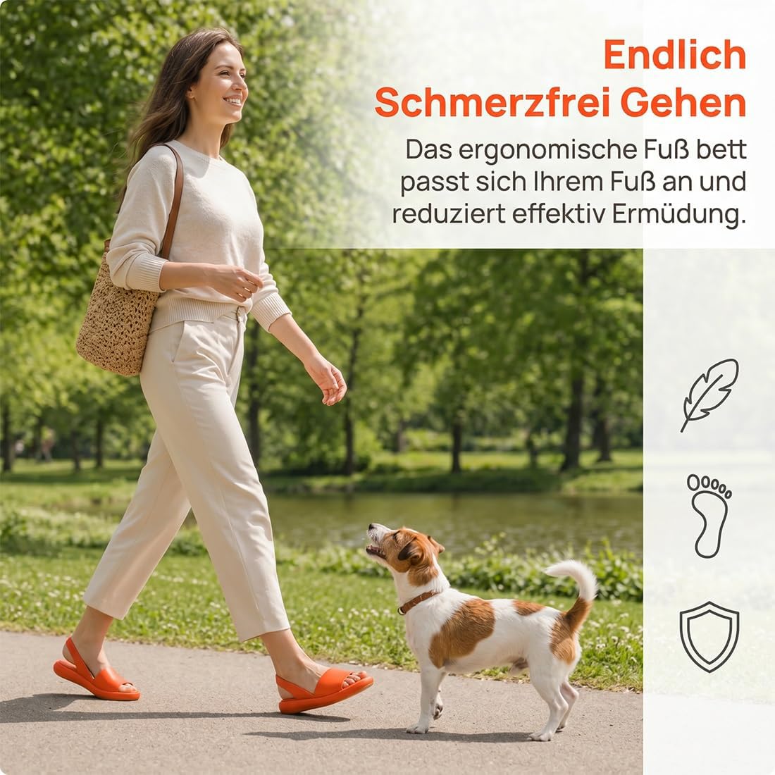 Bergfit Sandalen Damen, Orthosandale — Schmerzlindernde Komfort-Sandalen | Rutschfest & Federleicht, Ortho Sandalen Damen Mit Rutschfester Sohle, So Bleiben Deine Füße Stabil Und Entspannt