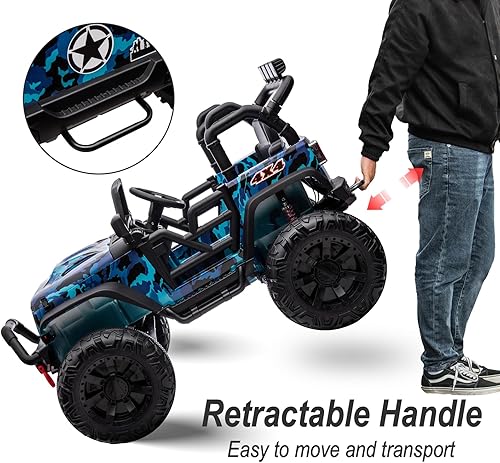 Miniatura 9 de Camión de paseo de 24 V, auto de juguete de 2 plazas para niños grandes, vehículo eléctrico con batería de 24 voltios9 Ah