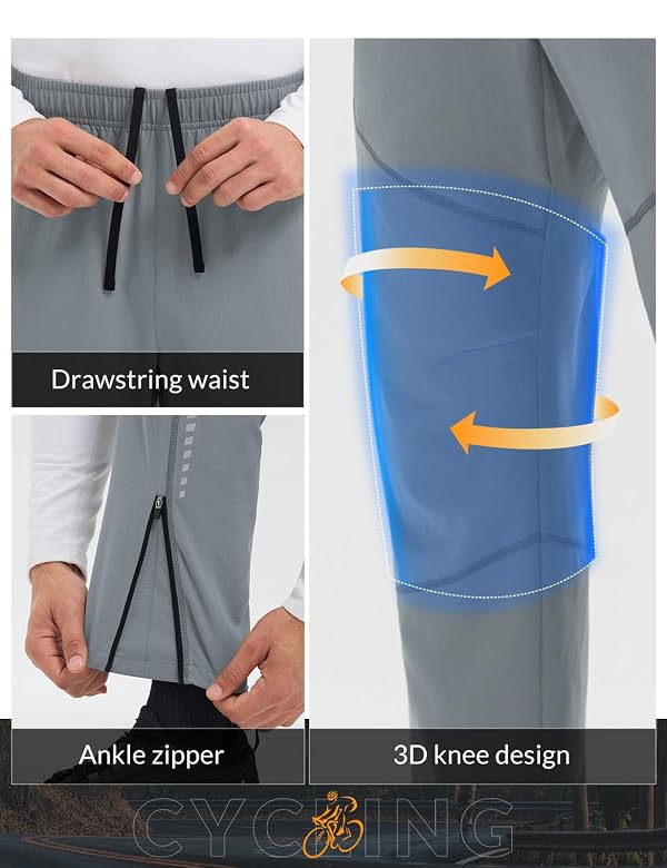 baleaf Men's Hiking Pants Waterproof Quick-Dry Cycling Mountain Bike Pant Lightweight MTB Bicycle Travel Outdoor Grey M by baleaf - Image 5