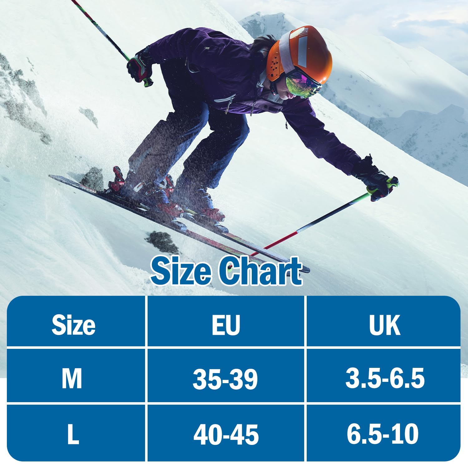 Chaussettes de Ski pour Hommes et Femmes, Chaussettes Thermiques Montantes pour Le Snowboard, la randonnée et Le Froid