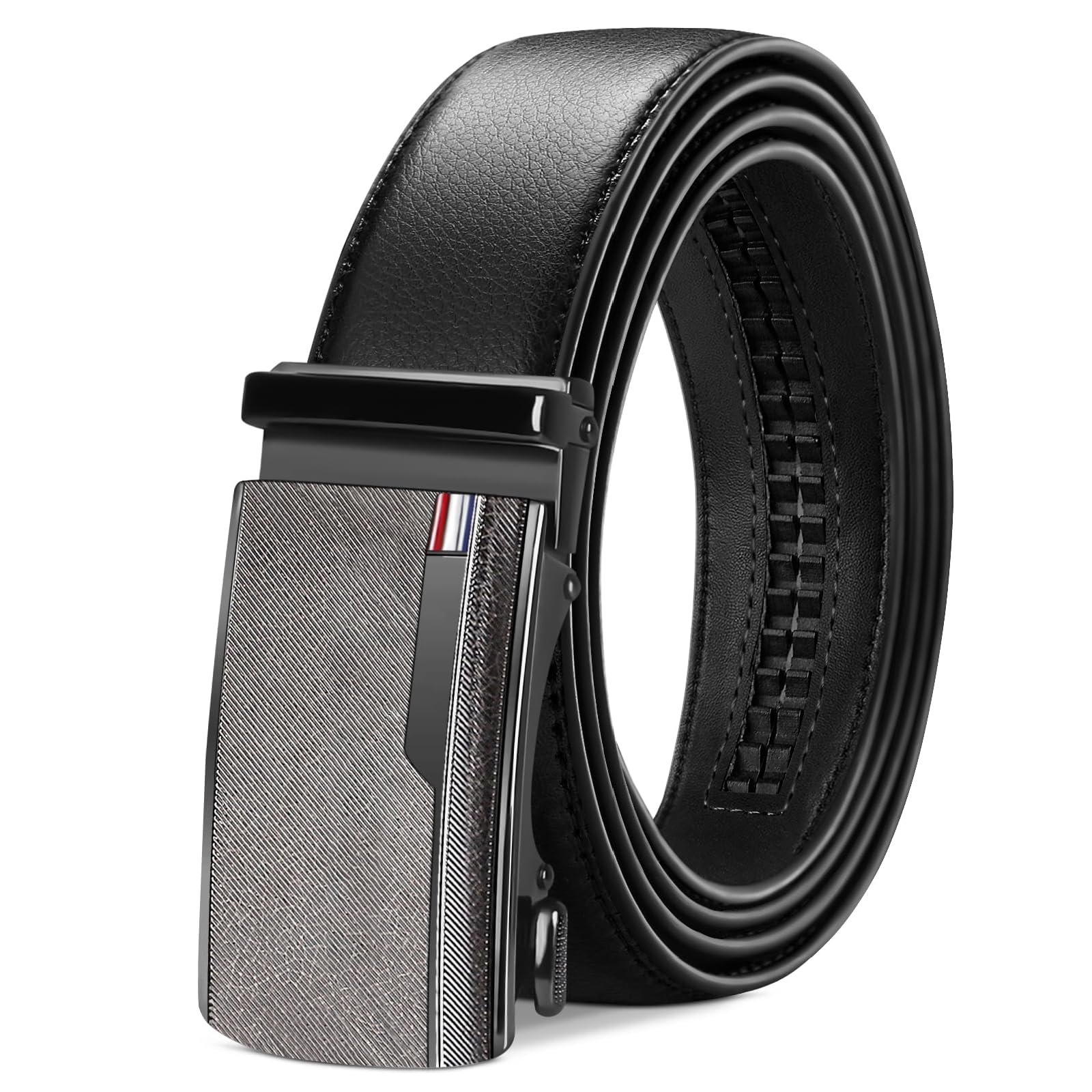 TANGCHAO Gürtel Herren,Ledergürtel Ratsche Automatikschließe für Herren Business Anzug Jeans, 35mm Gürtel,Größe Einstellbar