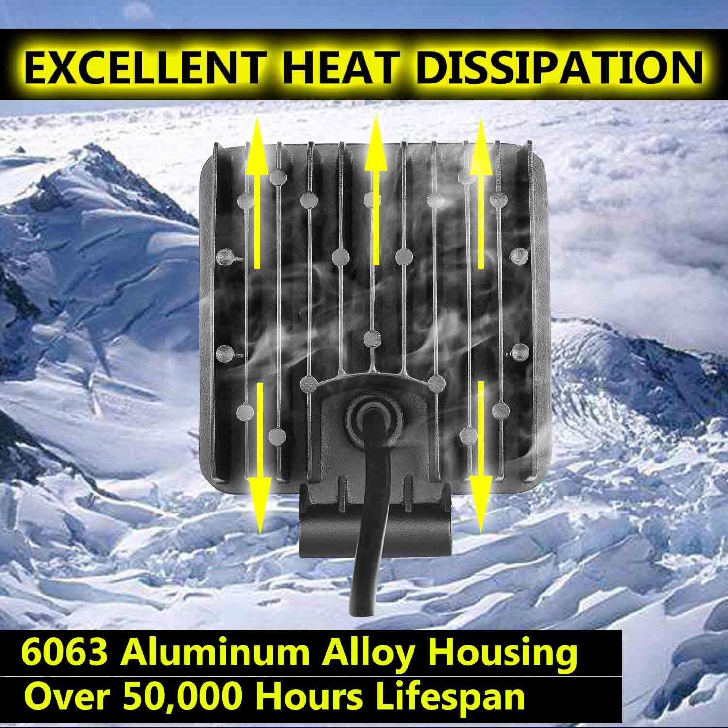 Muto-Beam LED Tractor Work Light Bars, 2PCS 4 Inch Pods LED Driving Lights Fog Lights Square Lighting Spot Flood Combo Light for Truck Tractor Trailer ATV UTV SXS Pickup Boat